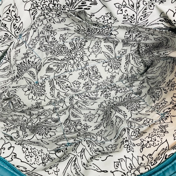 Vera Bradley Small Tote Bag Purse Spring Break Aqua Blue - Picture 6 of 7